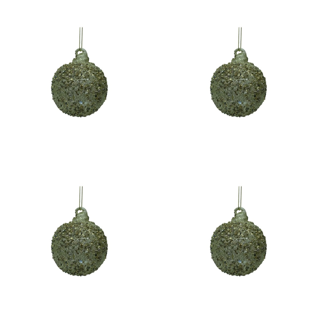 Glaskugle glitter 4 stk